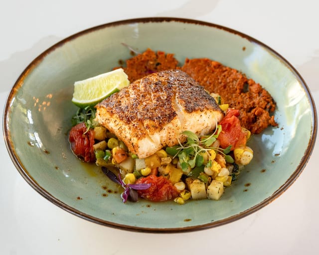 Blackened Alaskan Halibut.