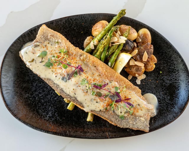 Pan-Fried Michigan Lake Trout Almondine.