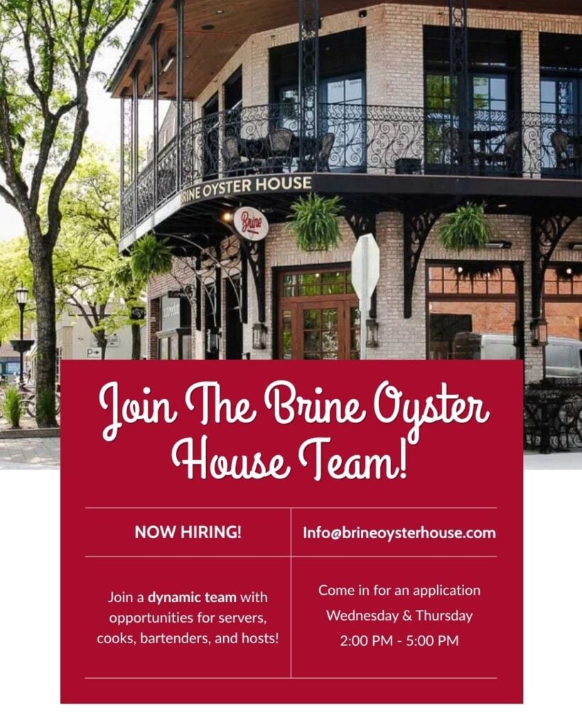 Join the Brine Oyster House Team!