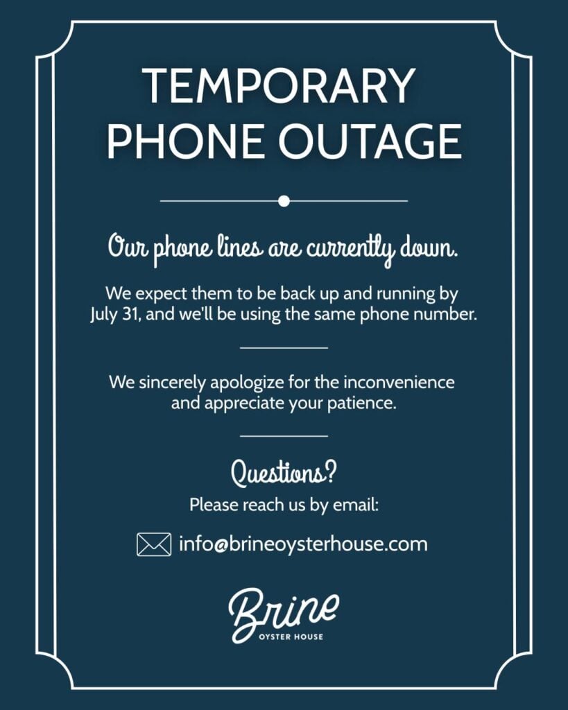 Temporary Phone Outage